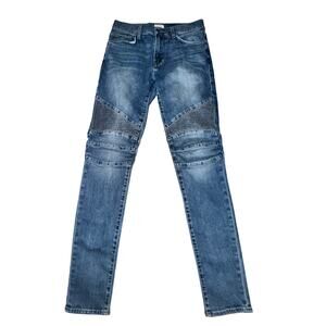 Hudson Ethan Biker Skinny Jeans Men's Size 32 Blue Medium Wash Mid Rise NWOT